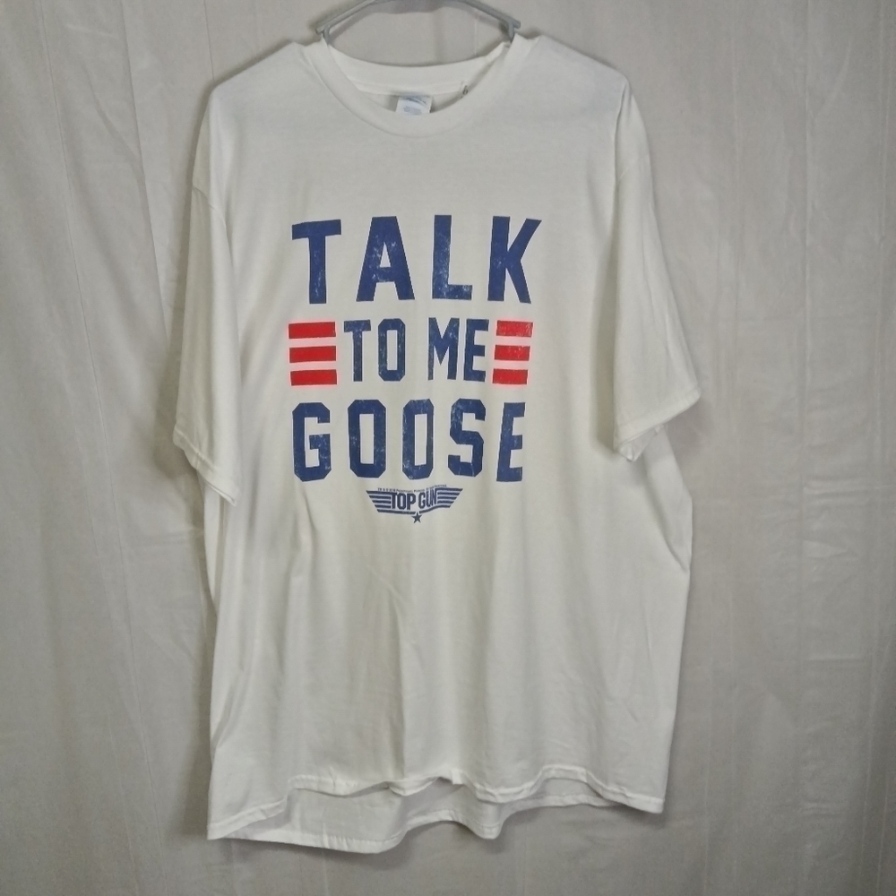 🦋 Port Company Top Gun Goose T-Shirt White 2XL NWT